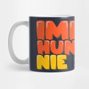 Funny Foodie in German Always Hungry Never Full Mug